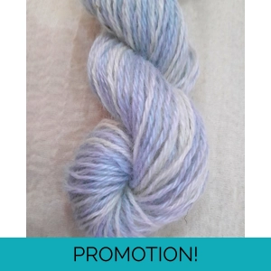 Goatally Gorgeous Pure Mohair Yarn,  Hand Dyed in baby blue and natural  (v)