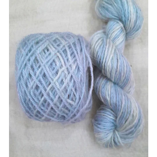 pale blue yarn, pastel blue yarn, baby blue yarn, hand dyed yarn, mohair yarn