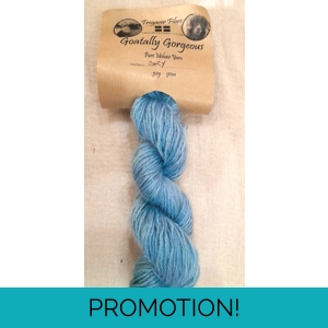 Goatally Gorgeous Pure Mohair Yarn,  Hand Dyed in sky blue tones (v)