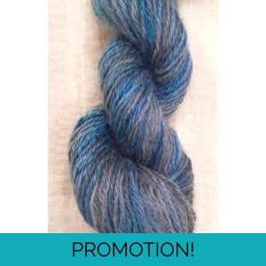 Goatally Gorgeous Pure Mohair Yarn,  Hand Dyed in blue and dark grey (v)