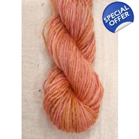 Goatally Gorgeous Pure Mohair Yarn,  Hand Dyed in golden peach, orange and pink (v)