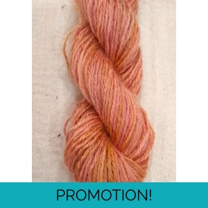 Goatally Gorgeous Pure Mohair Yarn,  Hand Dyed in golden peach, orange and pink (v)