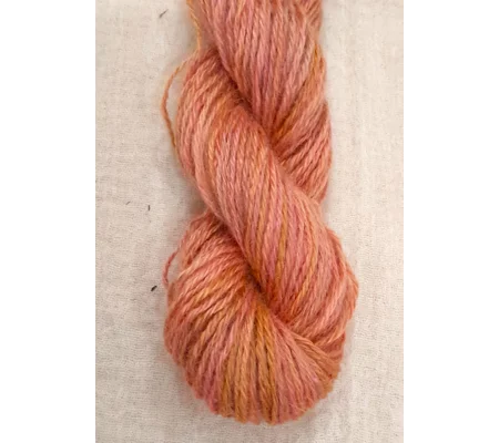 Goatally Gorgeous Pure Mohair Yarn, Hand Dyed in golden peach, orange and pink (v)