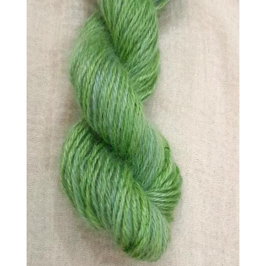 green yarn, hand dyed yarn, mohair yarn, apple yarn, mixed green yarn,