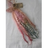 Watermelon pink/orange/green  Masham Curly wool Locks, approx  9 - 13