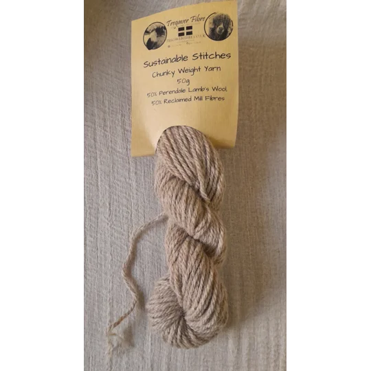 Sustainable Stitches - Chunky Caramel Yarn - 50% lambs wool, 50% reclaimed fibre