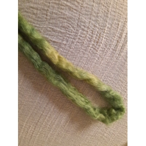 green roving, green mohair, mohair for felting, mohair for weaving, mohair for spinning, carded mohair, hand dyed mohair