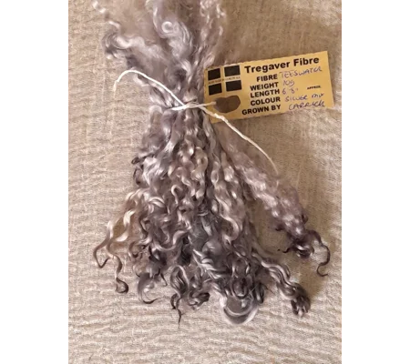Silver mix - 10g bunch teeswater locks for doll hair and felting
