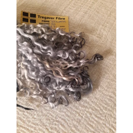 Silver mix - 10g bunch teeswater locks for doll hair and felting