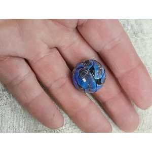 blue lampwork glass bead