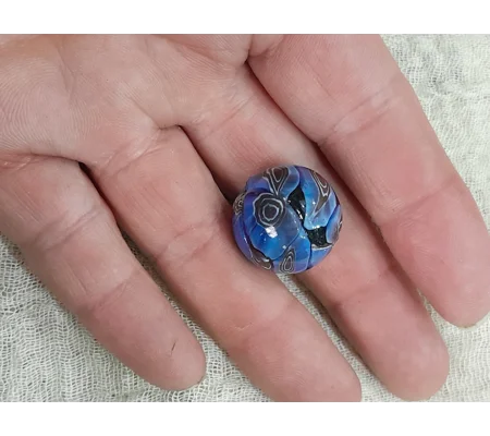 blue lampwork glass bead