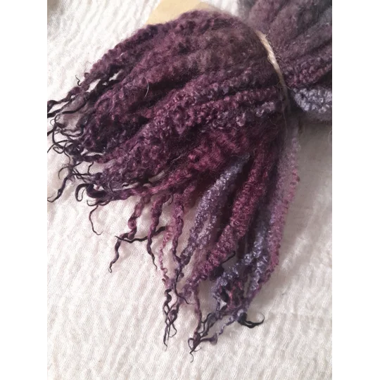 Dark fruits / purple/ blues Blue Faced Leicester wool locks 10g