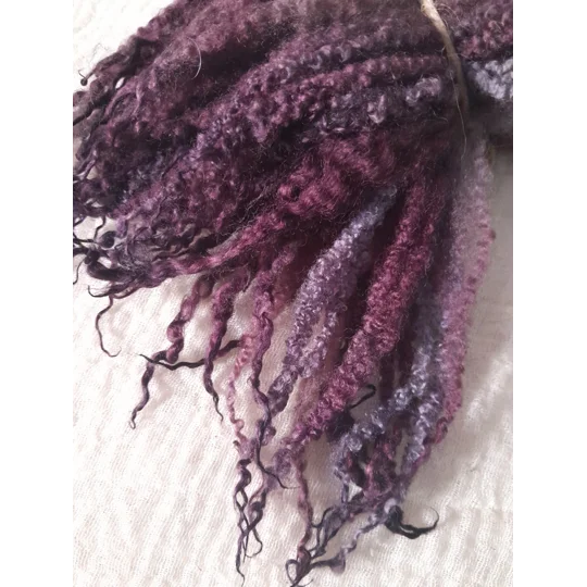 Dark fruits / purple/ blues Blue Faced Leicester wool locks 10g