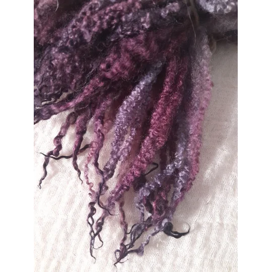 Dark fruits / purple/ blues Blue Faced Leicester wool locks 10g