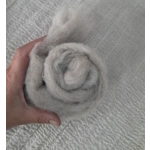 Carded natural fibre sliver in light grey, pick your weight Carded natural fibre sliver in light grey, pick your weight