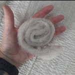 Carded natural fibre sliver in light grey, pick your weight Carded natural fibre sliver in light grey, pick your weight