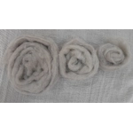 Carded natural fibre sliver in light grey, pick your weight Carded natural fibre sliver in light grey, pick your weight