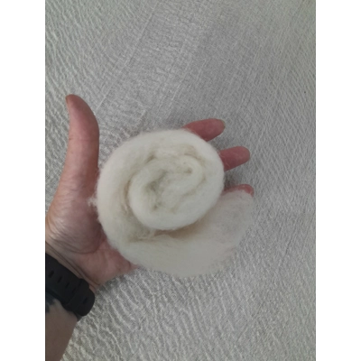 Carded natural fibre sliver in cream, pick your weight Carded natural fibre sliver in cream, pick your weight
