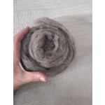 Carded natural fibre sliver in light brown/grey, pick your weight Carded natural fibre sliver in light brown/grey, pick your weight