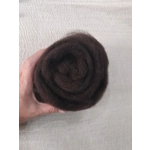 Carded natural fibre sliver in black coffee dark brown/black, pick your weight Carded natural fibre sliver in black coffee dark brown/black, pick your weight
