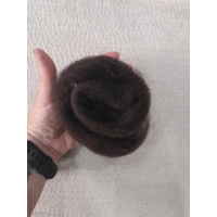 Carded natural fibre sliver in black coffee dark brown/black, pick your weight