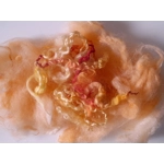 Wool Cloud with orange and yellow wool locks, hand dyed - 20g Wool Cloud with orange and yellow wool locks, hand dyed - 20g
