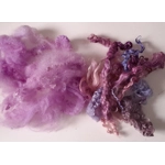 Wool Cloud with purple wool locks, hand dyed - 20g Wool Cloud with purple wool locks, hand dyed - 20g
