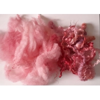 Wool Cloud with red and pink wool locks, hand dyed - 20g