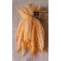 Mule - Blue Faced Leicester x swaledale, hand dyed pale orange- 10g bunch wool locks