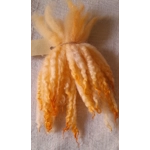 Mule - Blue Faced Leicester x swaledale, hand dyed pale orange- 10g bunch wool locks Mule - Blue Faced Leicester x swaledale, hand dyed pale orange- 10g bunch wool locks