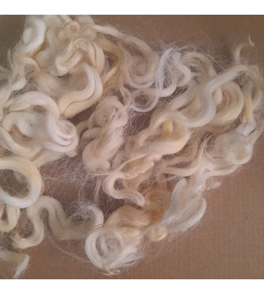 Natural undyed curly wool and locks, 10g Devon and Cornwall Longwool