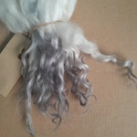 natural and silver Valais Blacknose wool locks, 10g, curly wool natural and silver Valais Blacknose wool locks, 10g, curly wool