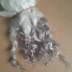 natural and silver Valais Blacknose wool locks, 10g, curly wool natural and silver Valais Blacknose wool locks, 10g, curly wool