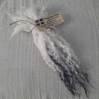 Silver dip Masham Curly wool Locks, approx  9 - 13