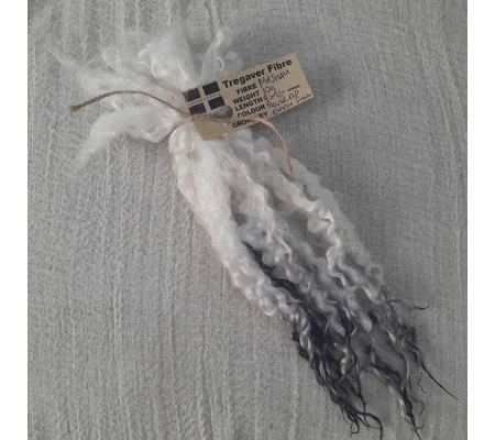 Silver dip Masham Curly wool Locks, approx 9 - 13" 10g bunch
