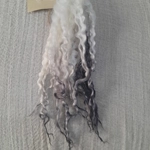 Silver dip Masham Curly wool Locks, approx 9 - 13" 10g bunch Silver dip Masham Curly wool Locks, approx 9 - 13" 10g bunch
