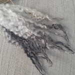 Silver dip Masham Curly wool Locks, approx 9 - 13" 10g bunch Silver dip Masham Curly wool Locks, approx 9 - 13" 10g bunch