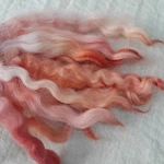Sunrise pink and orange Devon and Cornwall Longwool, wool locks10g Sunrise pink and orange Devon and Cornwall Longwool, wool locks10g
