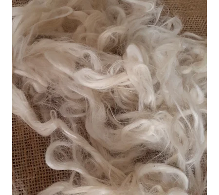 suri alpaca fibre, natural undyed white/cream perfect for beards