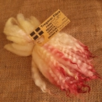 Mule - Blue Faced Leicester x swaledale, hand dyed pale yellow and pink dip- 10g bunch wool locks Mule - Blue Faced Leicester x swaledale, hand dyed pale yellow and pink dip- 10g bunch wool locks