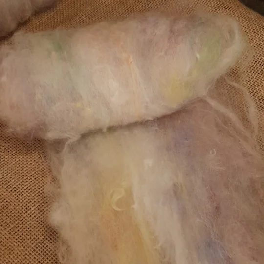 Pastel Rainbow, Carded Art Batt 30g