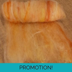 Sunburst, yellow and orange Carded Art Batt 30g