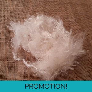 White sparkle lyocell tencel fibres 10g