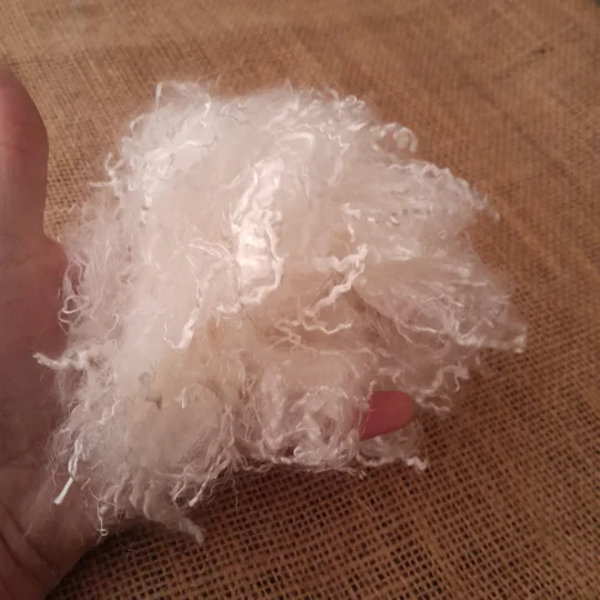 White sparkle lyocell tencel fibres 10g