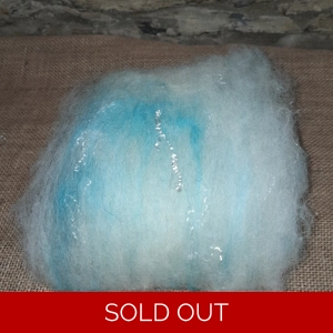 Morning frost white/cream/blue sparkle Carded Art Batt 30g