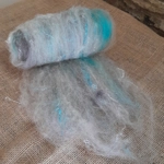 Stormy Skies white/cream/blue/grey sparkle Carded Art Batt 30g Stormy Skies white/cream/blue/grey sparkle Carded Art Batt 30g