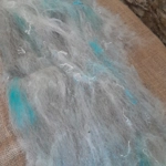 Stormy Skies white/cream/blue/grey sparkle Carded Art Batt 30g Stormy Skies white/cream/blue/grey sparkle Carded Art Batt 30g