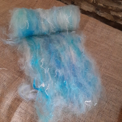 Lakeside Shimmer blue sparkle Carded Art Batt 30g Lakeside Shimmer blue sparkle Carded Art Batt 30g