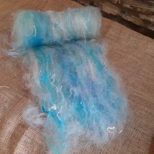 Lakeside Shimmer blue sparkle Carded Art Batt 30g