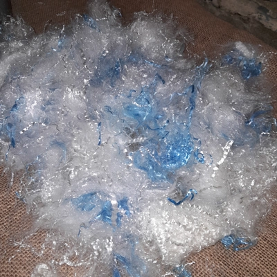Blue and White sparkle lyocell tencel fibres Blue and White sparkle lyocell tencel fibres